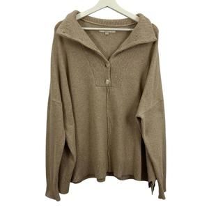 LOFT Women’s Henley Brown Long Sleeve Sweater Size XL